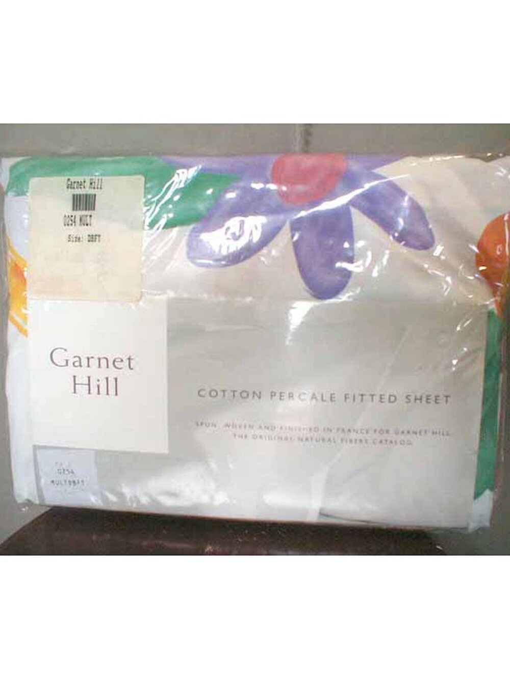 NEW Vintage Garnet Hill Sheet! Fitted Double (Full) White Floral Made in France